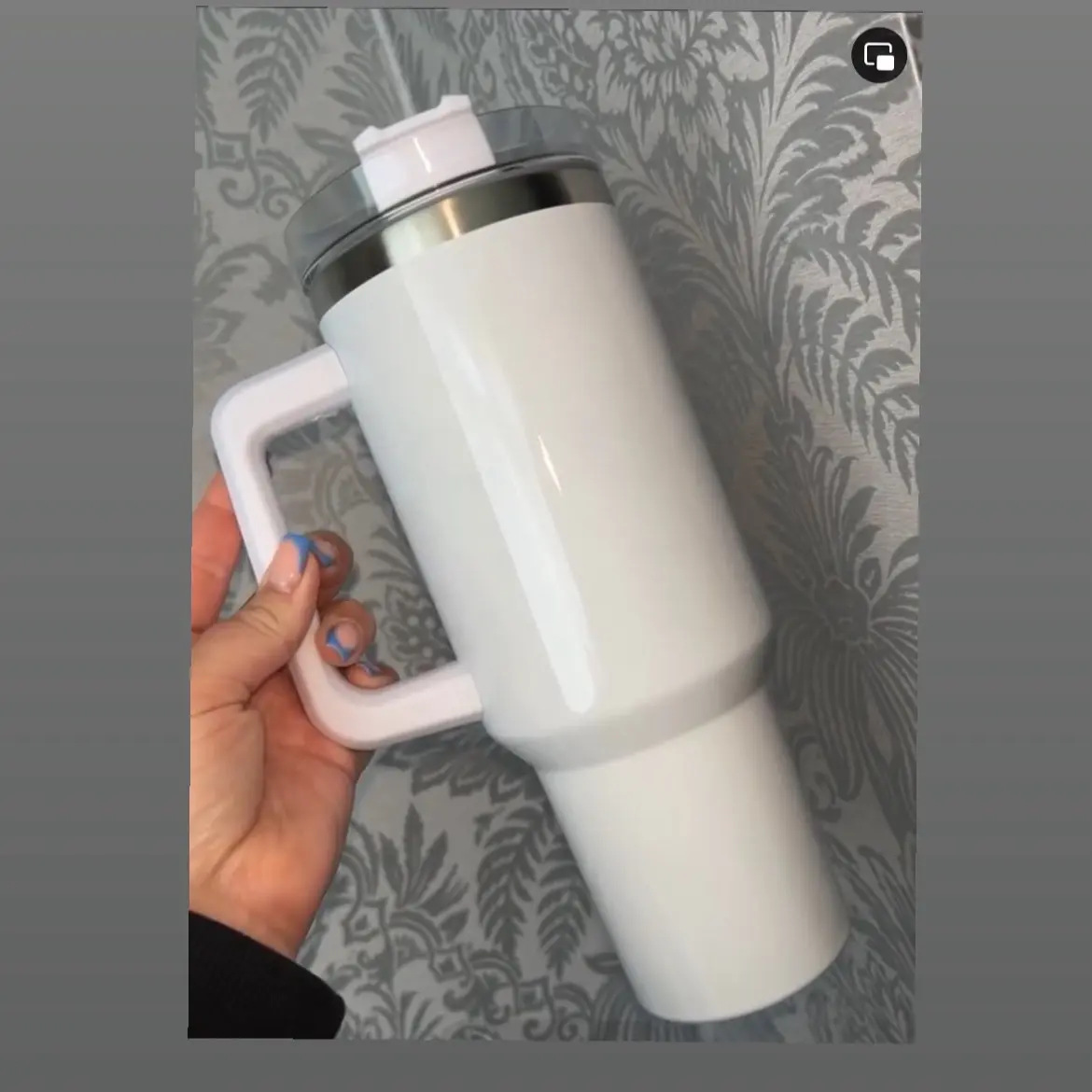 Custom 40oz tumbler with handle & straw quencher cup Drinkware Reusable choose your design