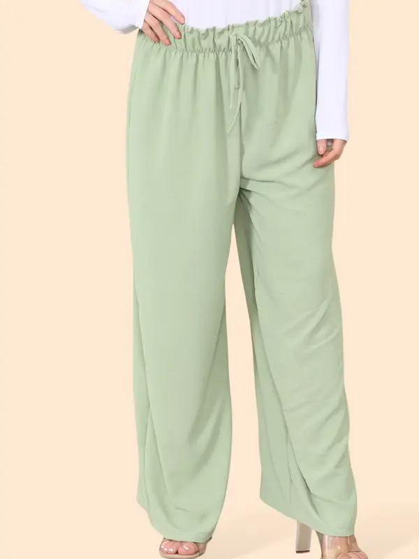 [Silu Boutique] Lightweight Wide Legged Palazzo Trousers, Fits up to UK20, Spring Casual Trousers, Daily Trousers, Summer and Spring Wear 6