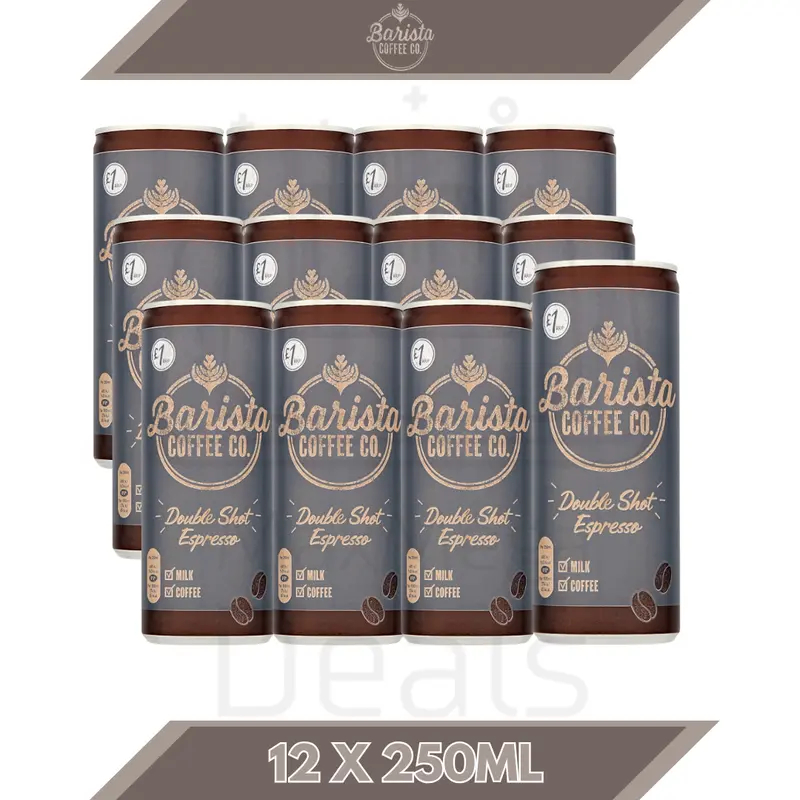Barista Coffe Co. Double Shot Espresso 12 Or 24 X 250ML Bulk Pack Coffee Beverage 2