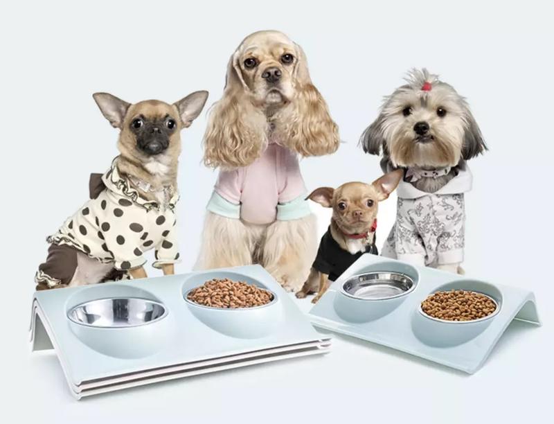 Dog Bowl Cat Bowl Reside Double Pet Feeder Anti Sickness Bowl for Food and Water 3