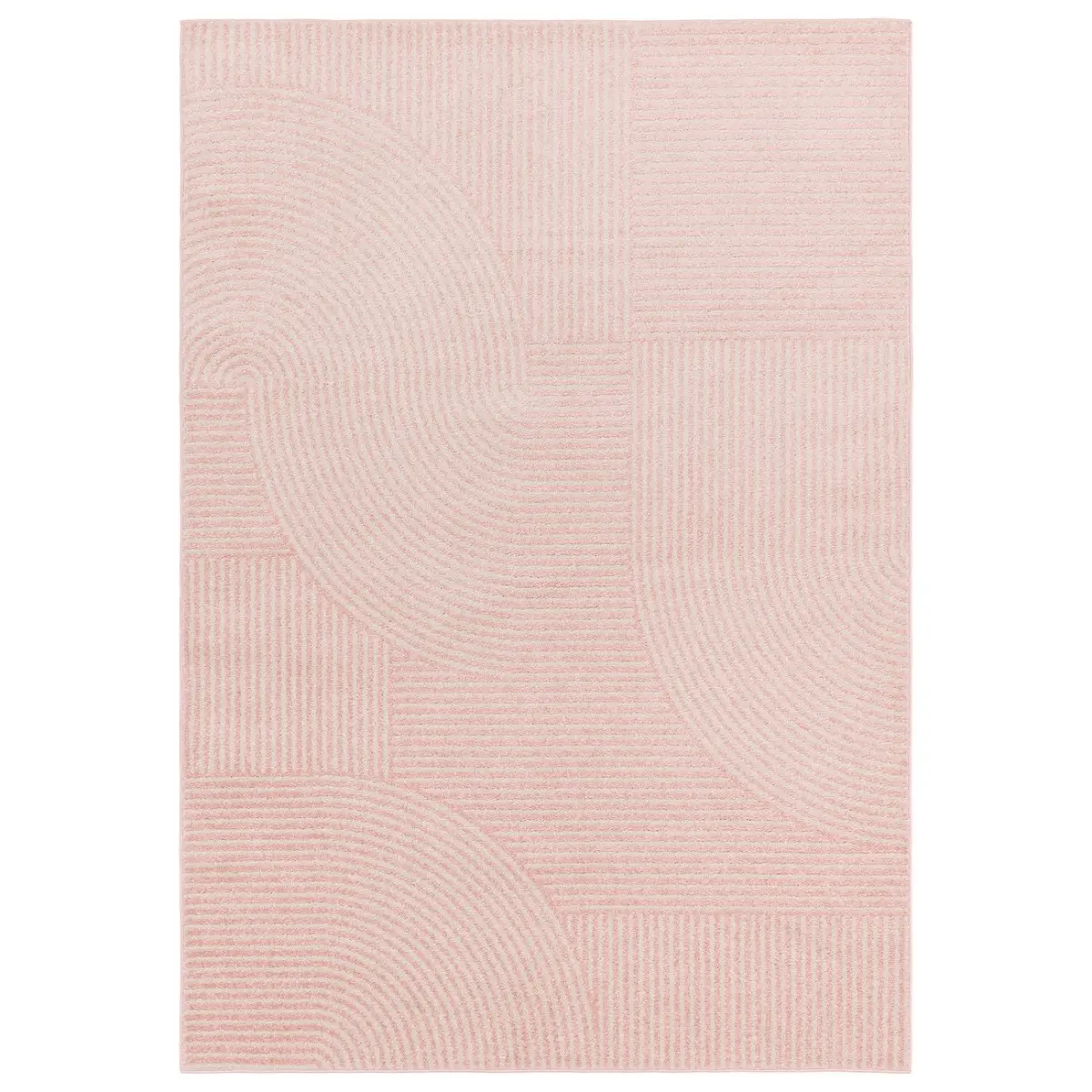 Pink Abstract Polyproplene Rug-80cm X 150cm