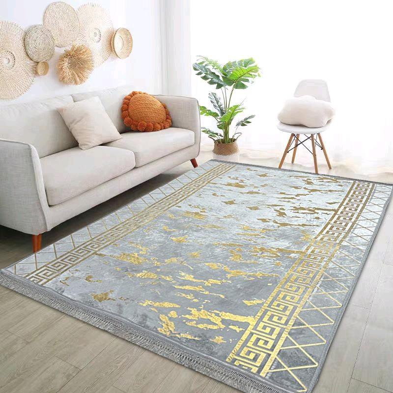 Greek Style Metalic Marble Effect Rug gold stamp 160x230cm - Soft Furnishings 2