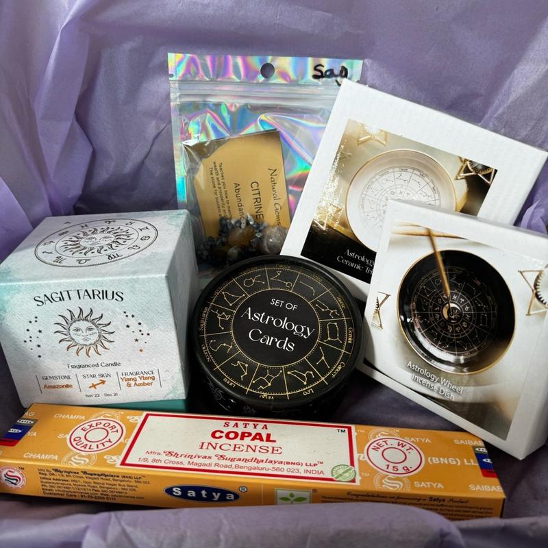 Star Sign Bundle: Bundle Tailored Specifically To Your Star Sign! Includes A Candle, Star Sign Adjacent Crystals & Bracelet, Plus Oil/Trinket Dish/Incense Holder/Astrology Cards/Tealight Holder 3