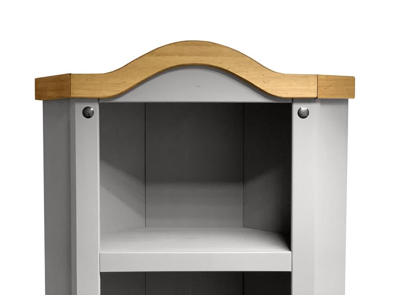 Corona Grey Corner Display Cabinet Bookcase Mexican Solid Pine Wood kitchencabinet 5