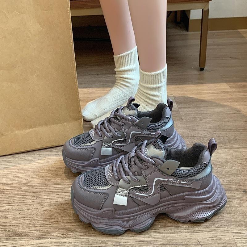 Women's shoes women's 2024 new mesh breathable running casual thick-soled heightening sports shoes Trainer Walking Shoes 1