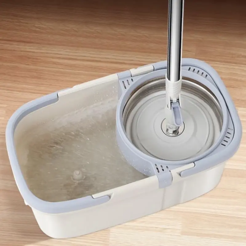 New 360 Spin Mop Bucket Set, 3 Microfiber Water Absorbent Cloths, Double Handle, Stainless Steel Drum For Efficient & Effective Cleaning, Durable, Adjustable, Super Spinning Rotating Mop And Bucket For Wall, Tiles, Floor, Living room, Hallway, Toilet 5