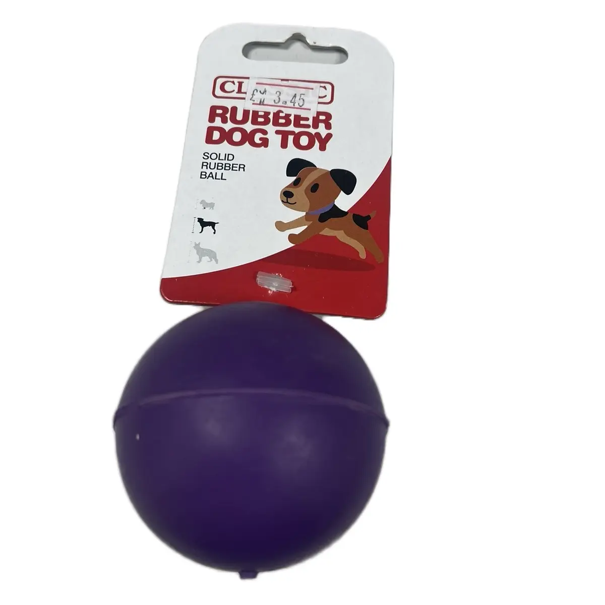 Solid rubber dog toy ball for the dogs that love a hard ball random colour supplied