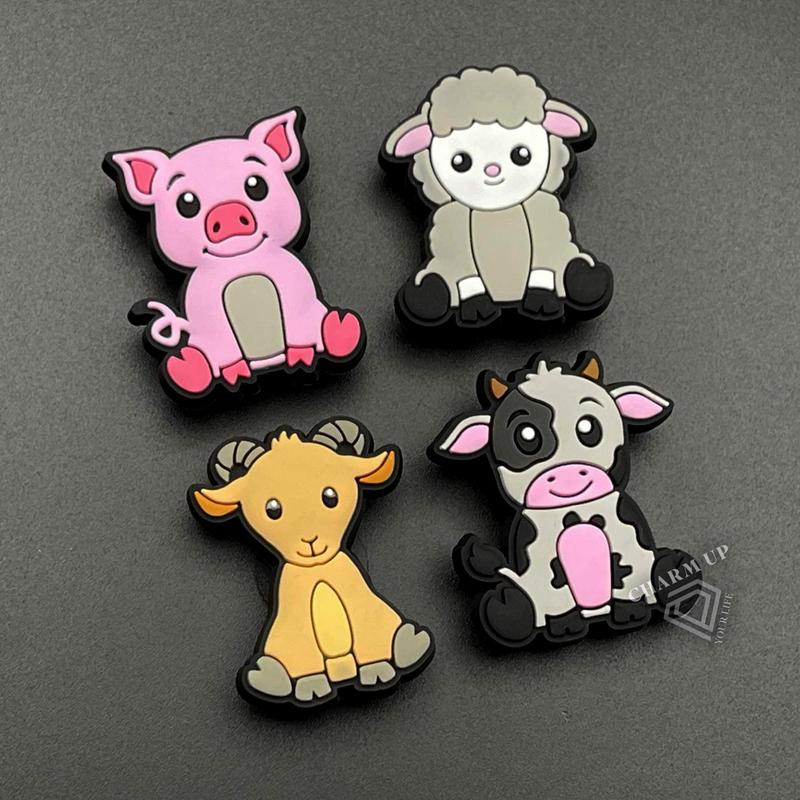 Cute Animal Croc Charms - Women's Girl's Boy's Kids Shoe Charm for Foam Clogs and Footwear - PVC Rubber with Rear Button Clip Bit - Capybara Sloth Axolotl Crocodile Cow Monkey Lion Panda Unicorn Duck Tiger Koala Turtle Butterfly Pig Flamingo croc charm 4