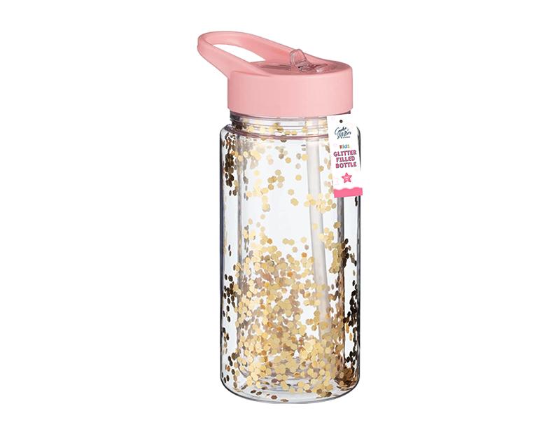 Girls & Boys Glitter Filled  260ML with Purple and Pink Lid  Water Bottles Portable Drinkware Tumbler Cup Mug 3