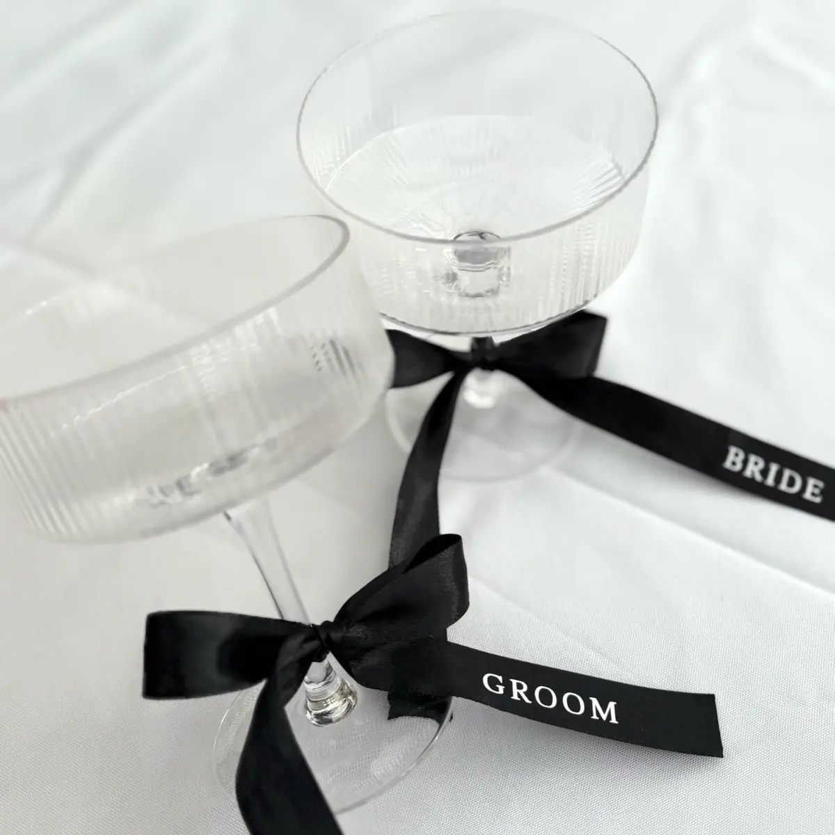 Personalised Ribbon, personalised ribbons for glasses, ribbon bow place names, wedding place names, wedding drink tags, place card name bows Ornaments Decor Decoration