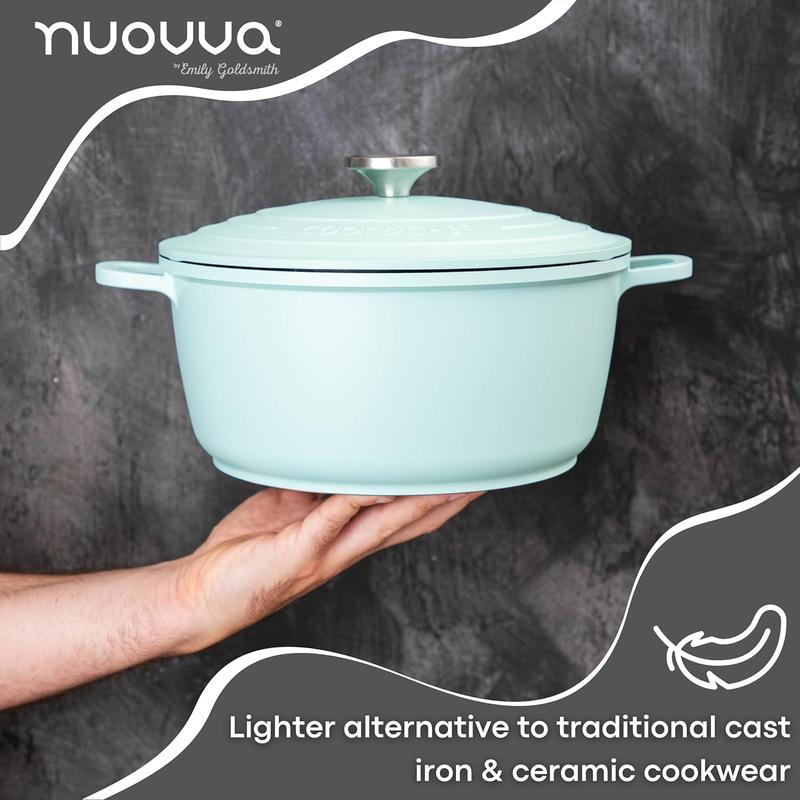 Aluminium Casserole Dishes with Lid Oven Proof – Non Stick Deep Dutch Oven Cookware – Induction Cooking Pot – Oven Safe Stockpot – 4L Capacity, 24cm – by nuovva 5