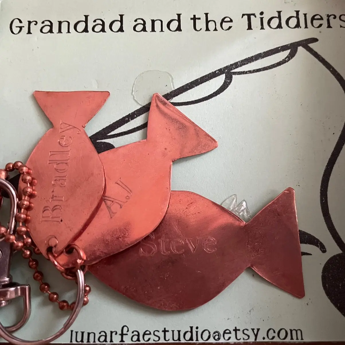 Personalised Copper Fish Keyring engraved