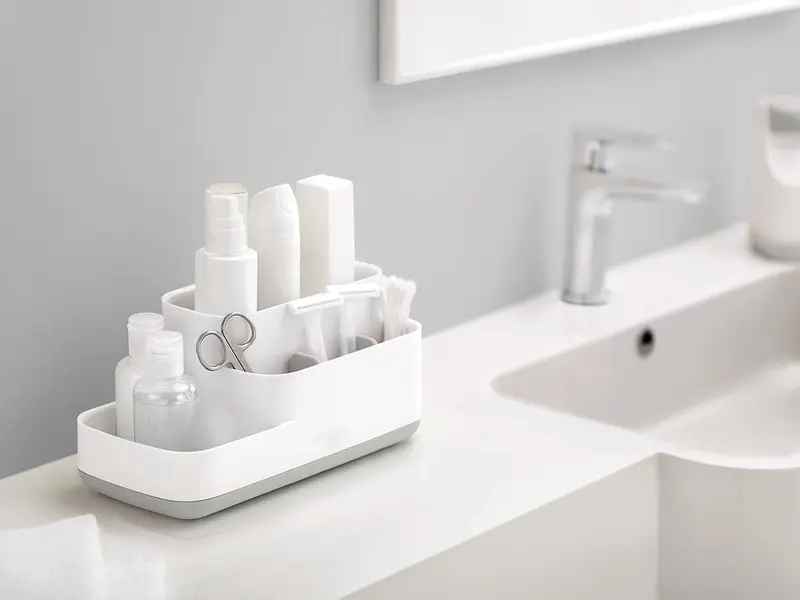 EasyStore Grey/White Bathroom Storage Caddy Organiser for Accessories - Racks 3