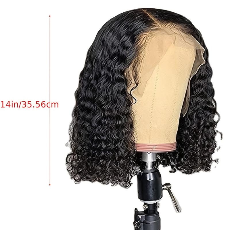 YWBL-WH 1pc Deep Wave Short Bob Wig Nylon Material – Glueless Curly Bob Machine Made Rose Net Wig Unscented – Easy Wear No Power Required, Valentine'S Day Gift 4