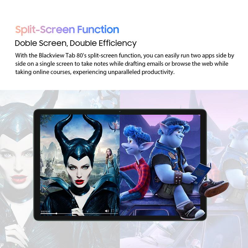 Blackview Tab 80 Android 13 Tablet 8GB 128GB 10.1-inch HD Display T606 Octa Core 7680mAh 2.4G/5G WiFi 13MP Rear Camera 4G tablet Card Navigation Screen 4