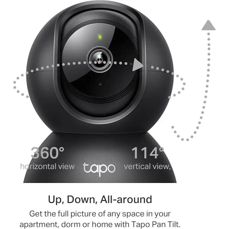 Tapo Indoor Camera for Security, Wifi Camera, 2K 3MP, 360° Baby and Pet Monitor, CCTV, AI, Smart Motion Detection & Tracking, Night Vision, Works with Alexa & Google Home, Elegance Black (Tapo C211) 4