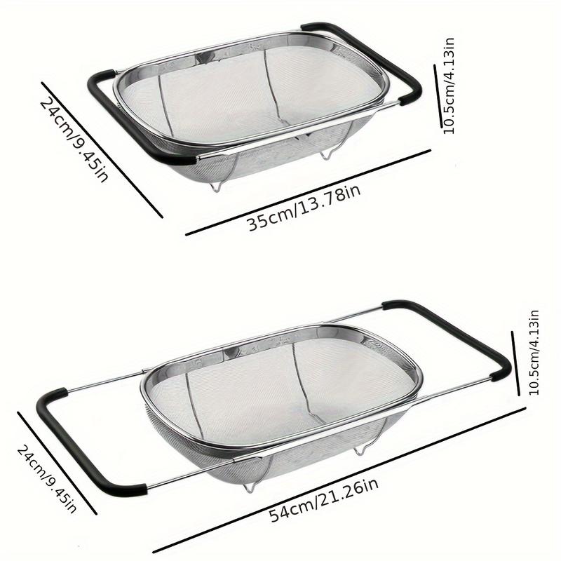 Stainless Steel Fine Mesh Strainer and Drainage Basket for Vegetable Filtering - Kitchen Essential, Food-Safe, Filtering Vegetables 3