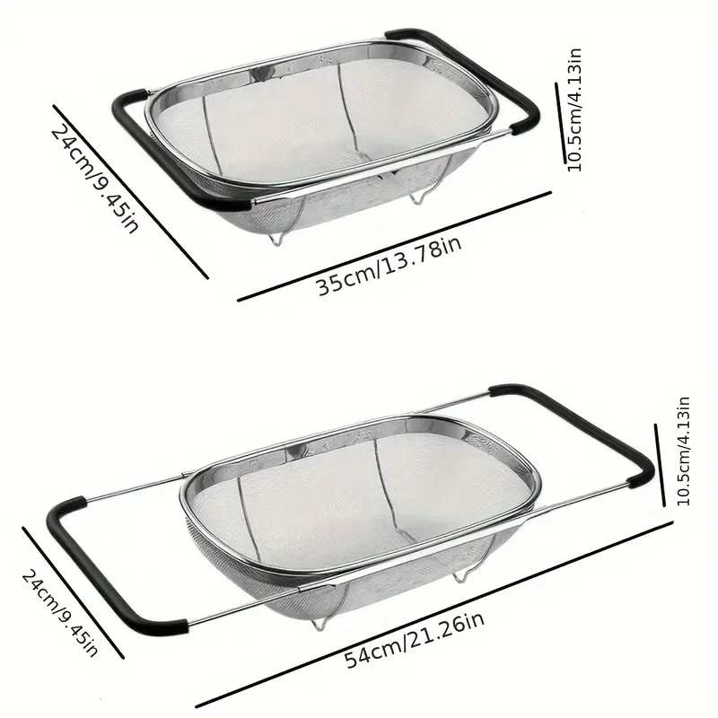 Stainless Steel Fine Mesh Strainer and Drainage Basket for Vegetable Filtering - Kitchen Essential, Food-Safe, Filtering Vegetables 3