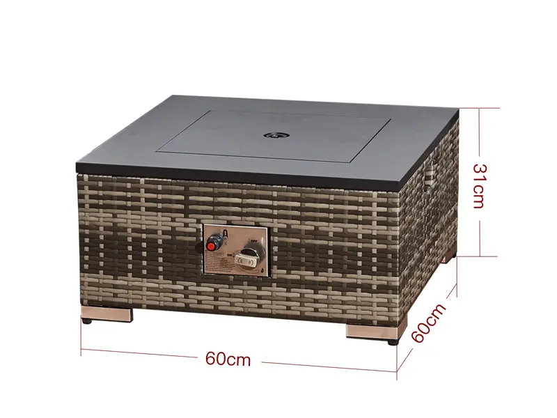 Outdoor 4 Piece Rattan Sofa Set with Firepit 2