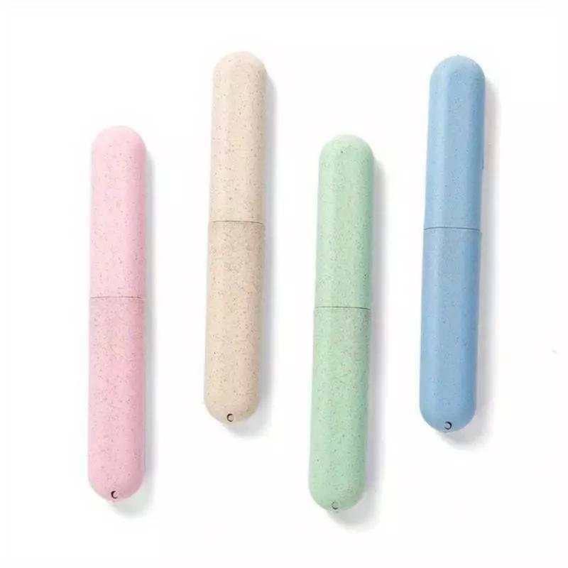 4 Pcs Eco Wheat Straw Toothbrush Travel Covers Holder Store Clean Brushes Holiday 6