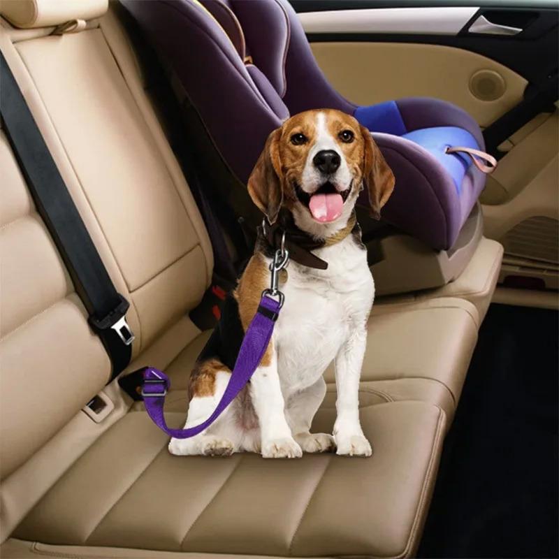 Pet Dog SEAT BELT Adjustable Travel Car Safety Harnesses Lead Restraint Strap harness 4