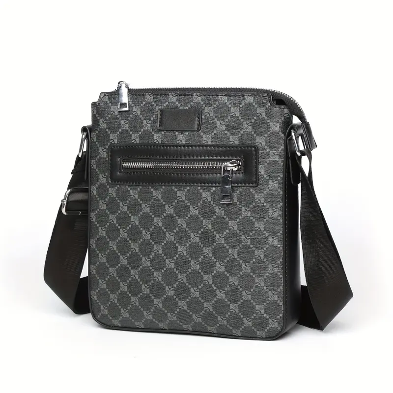 1 pza bolso bandolera Retro de PU, bolso de hombro de moda Simple, opción Ideal para regalo, para hombre de negocios 1