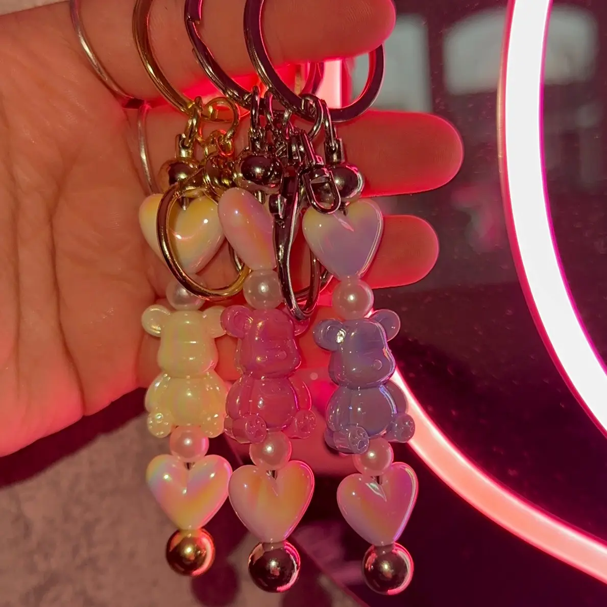 Brick bear keyring