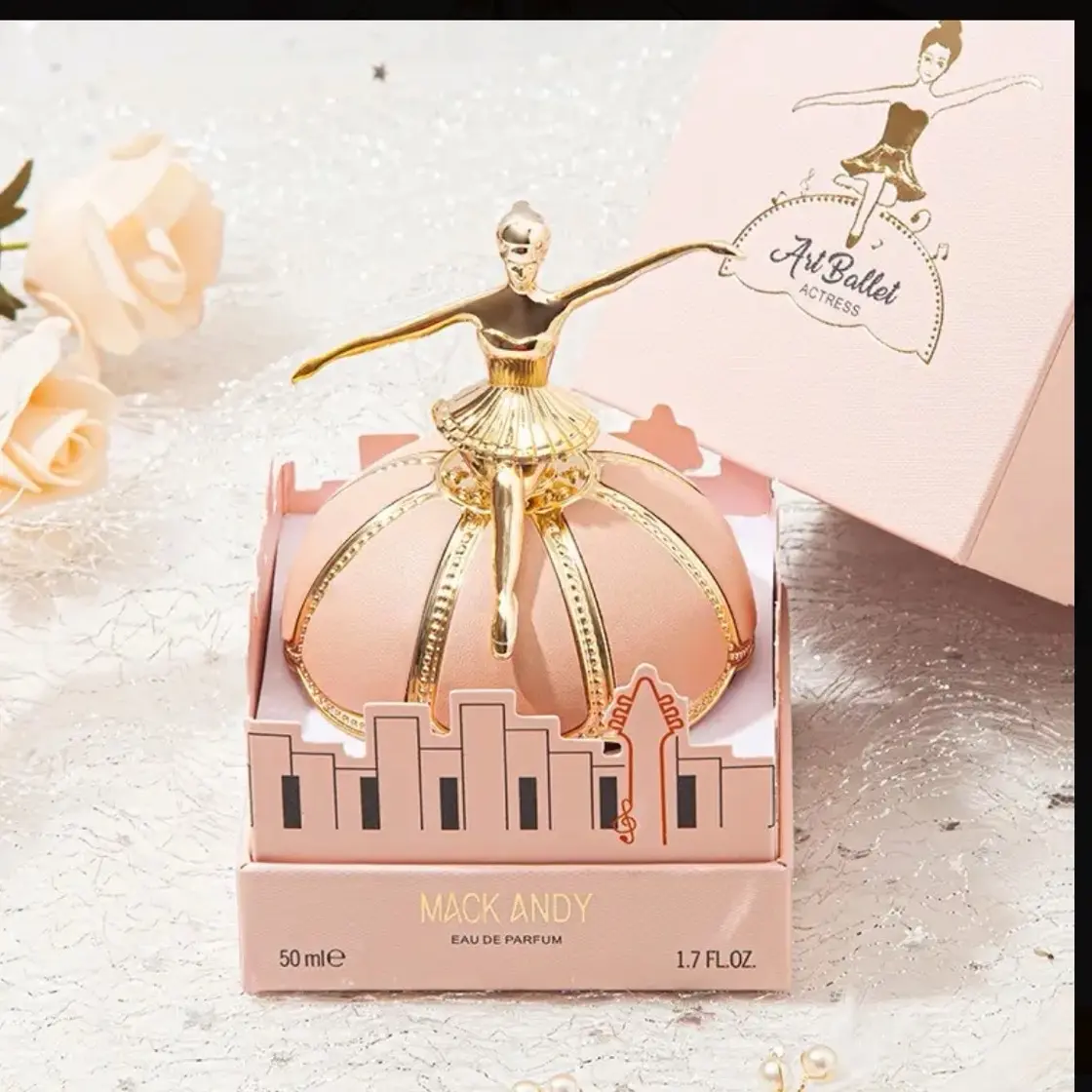 50ml Eau De Parfum For Women, Refreshing And Long Lasting Fragrance With Floral And Fruity Notes, Perfume For Dating And Daily Life, A Perfect Gift For Her-Ballet Dancer Design