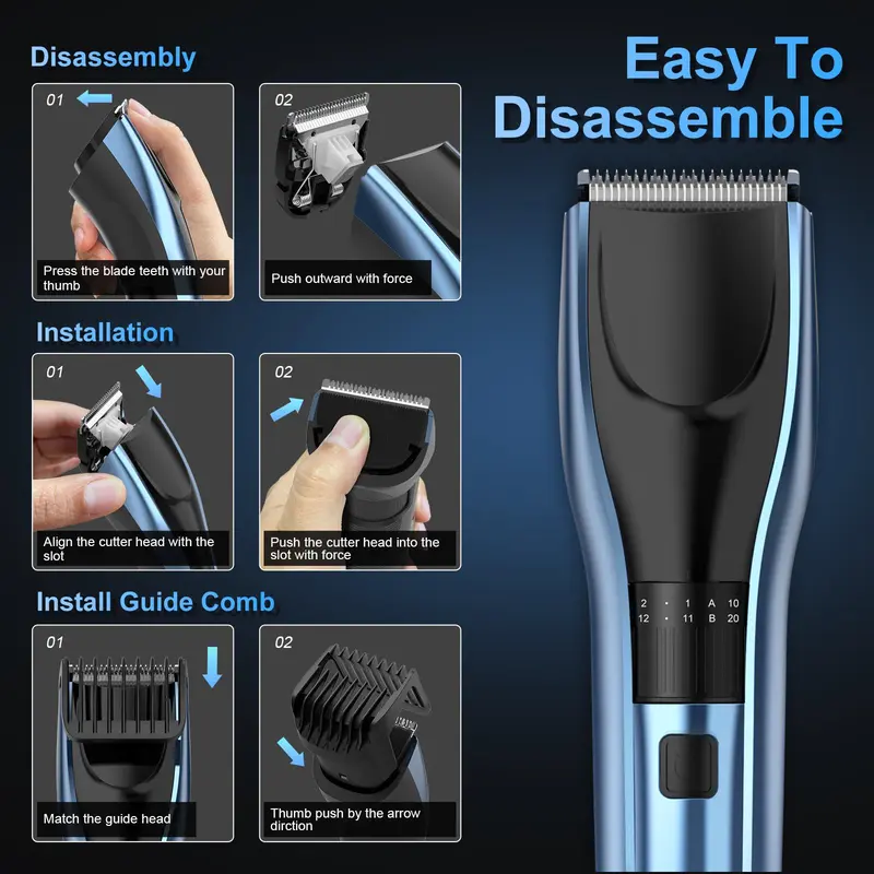 Sejoy Hair Trimmer Electric for Men Women rechargeable LED Display Hair Clipper  Beard Shaving Body Trimmer Professional Barber 4