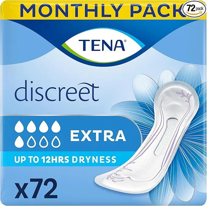 Extra-Individually-Wrapped for Women, with Medium Bladder Weakness-Incontinence and Unpredictable Leaks-72 Incontinence Pads-12 x 6 packs 0