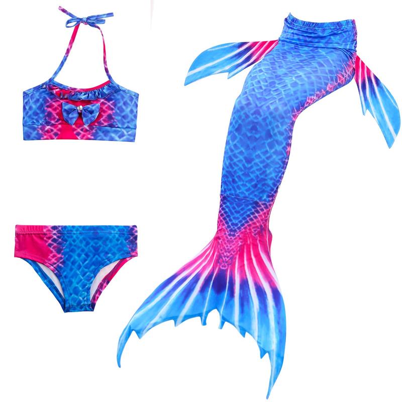 Luxury Mermaid Tail & Bikini - Rich Blue & Dark Pink 0