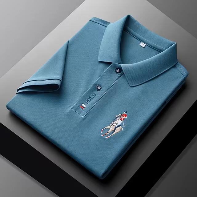 Men’s Embroidered Casual Polo Shirt | Short-Sleeved Top | Stylish Wear Menswear Soft Classic Collar 7