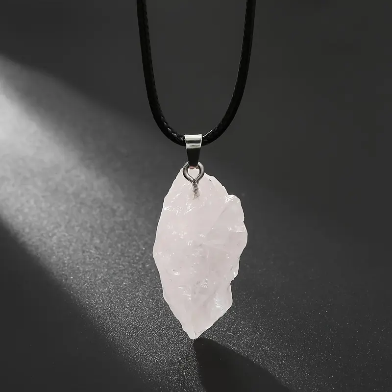 Irregular Artificial Raw Crystal Gemstone Artificial Stone and Minerals Pendant Necklace 4