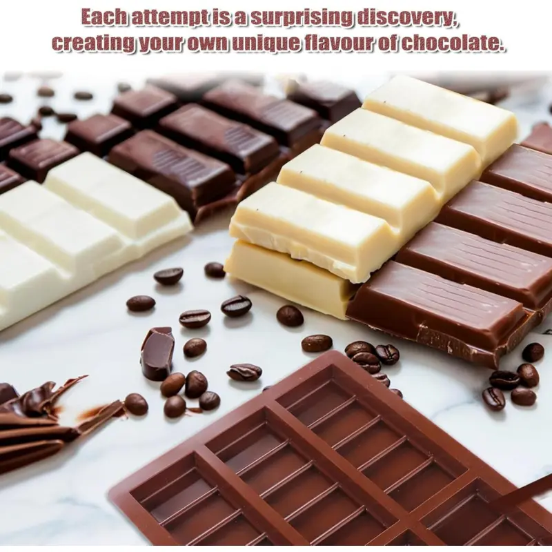 🌙 [2-3 days delivery]. 🌙 High - Quality Silicone Chocolate Bar Mould: Sectional Snap Design for Making Rectangle Wax Melts & Candies 4