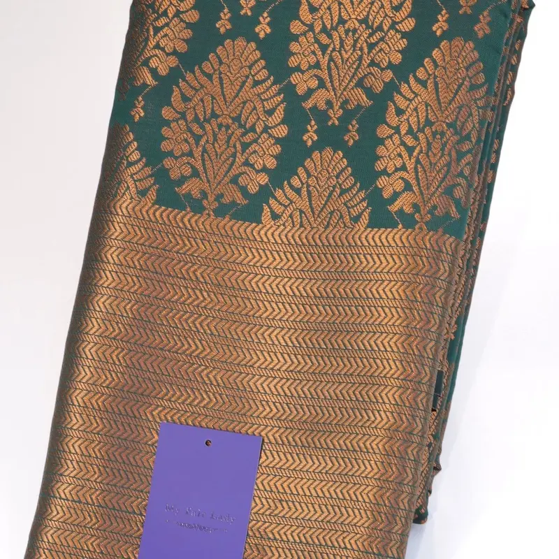 Banarasi Semi-Silk Dark Green Colour 1