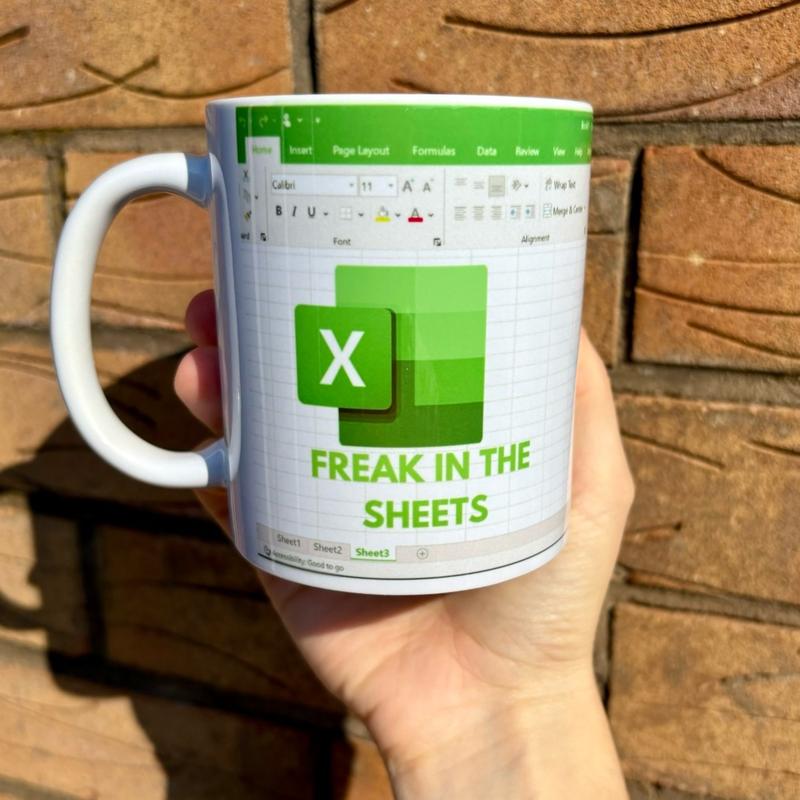Freak in the sheets funny office mug, secret santa gift for colleague, spreadsheet joke gift, funny work mug coworker rude Cup 2