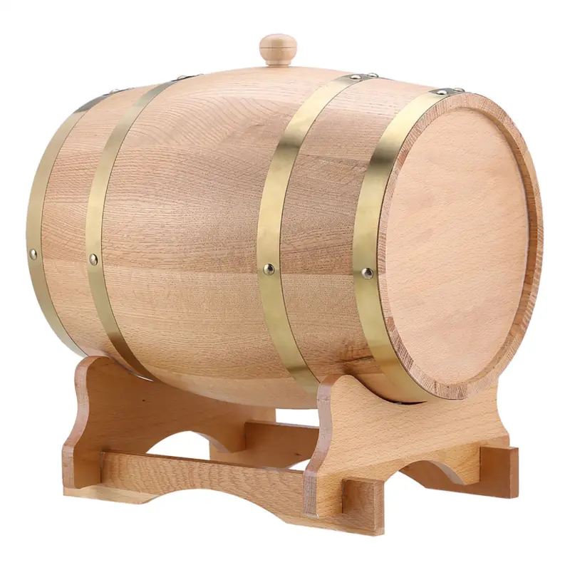 10L Oak Timber Wine Barrel Beer Whiskey Rum Dispenser Wooden Keg with Small Tapn 6