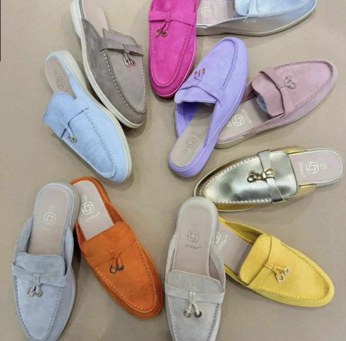Martina Backless Suade Loafers