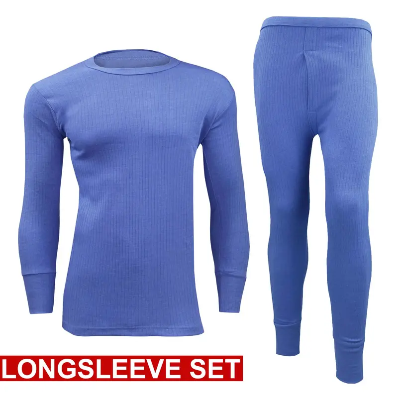 Mens Thermal Long Johns Top T Shirt Bottom Trouser Underwear Set Full Sleeve S-5XL 2