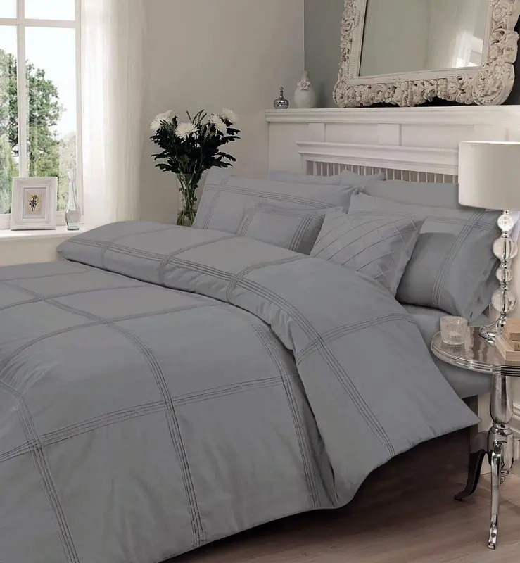 Hamlet Pintuck Pleated Quilt Duvet Cover Bedding Set with Pillowcases All Sizes 4