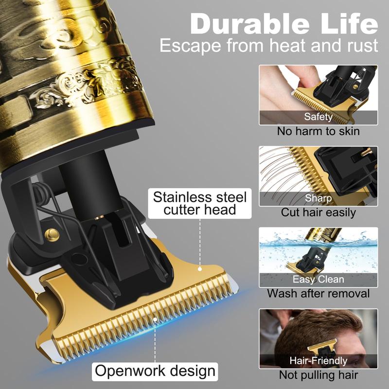Hair Clippers Men, Beard Trimmer for Men, Rechargeable Hair Trimmer with 4 Limit Combs, Beard Grooming Kit for Barbers Haircut, USB Type-C Charging, Professional Hair Trimmer Gifts for Men 2