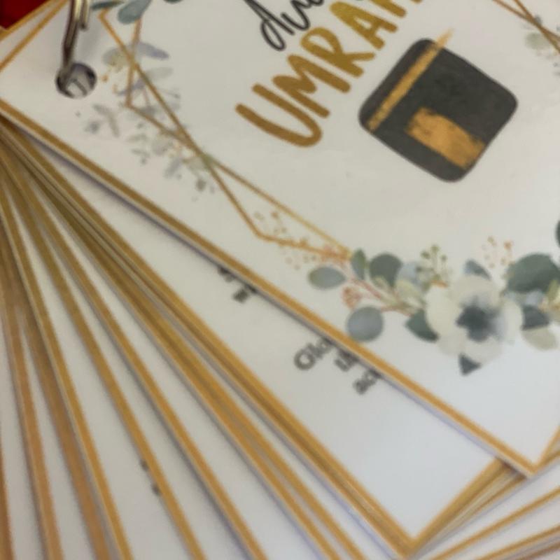 Umrah cards kids adults pilgrimage duas prayers islamic pocket size cards laminated 1
