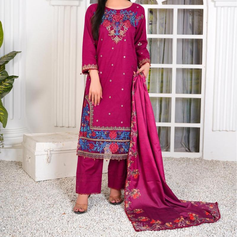 SB By Momina Designer - 3 Piece Cotton Embroidered Kameez With Trouser | MB-02 | Comfort Comfortable 1