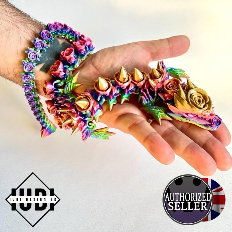 Cinderwing3D Rose Dragon: 3D Printed Fidget Toy | Desk Buddy Multicoloured 1