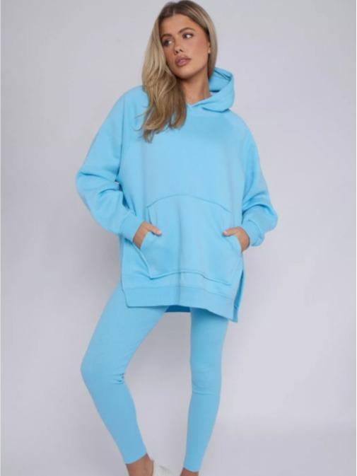 Womens Ladies Oversized Hooded Sweatshirt & Leggings Set Hoodie Lounge Tracksuit 3