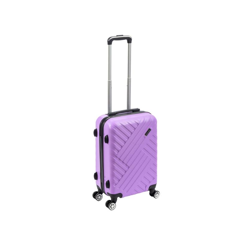 ABS Hard Shell London Zip Suitcase with Combination Lock - Black, Dark Grey, Lilac, Navy Blue - Small, Medium, Large Sizes - Set of 3 1