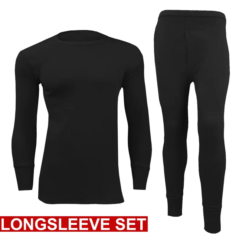 Mens Thermal Long Johns Top T Shirt Bottom Trouser Underwear Set Full Sleeve S-5XL 1