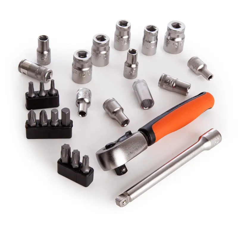 Bahco SL25 25 Piece 1/4" Hex Sockets + Mini 1/4" Ratchet & Screwdriver Bit Set 4
