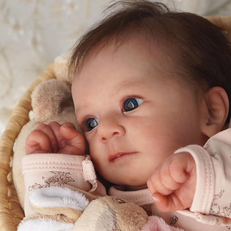 Product Introduction of Handcrafted 16" Reborn Youngsters Doll - Realistic Soft Body with Hand-Rooted Brown Hair & Painted Veins, Includes Birth Certificate - Perfect Christmas Gift for Youngsters 1