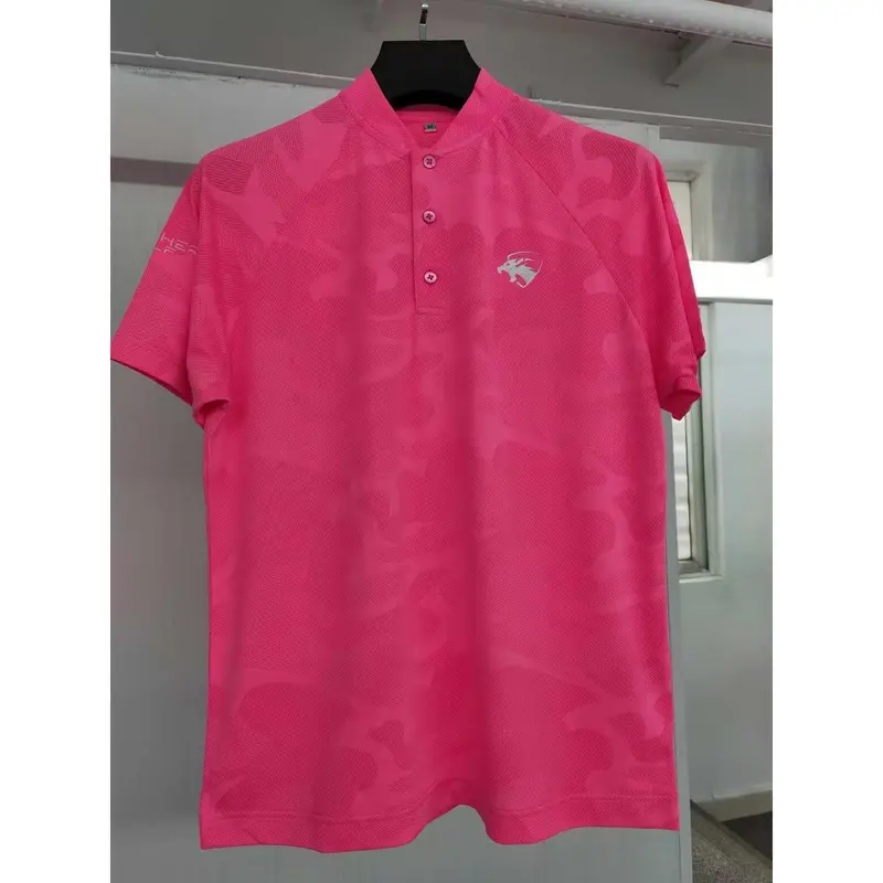 Hot Pink Round Neck Camo T-Shirt 1